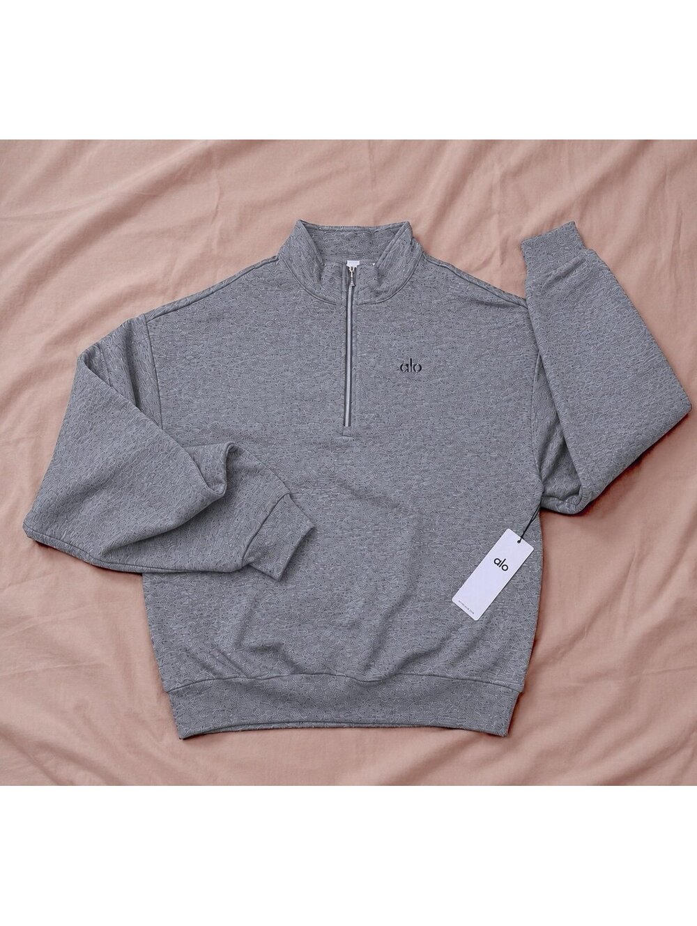 Alo Yoga Gray Quarter Zip Up Crewneck Sweatshirt XS